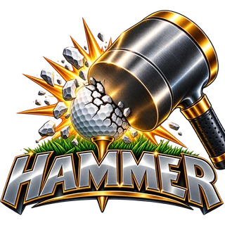 Hammer golf game badge